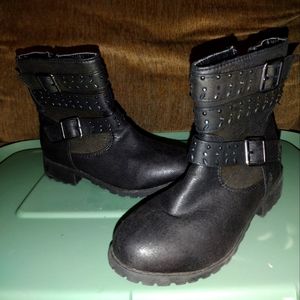 Piper Youth Girls' Gem Black Ankle Boots #11977 Size 13